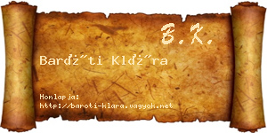 Baróti Klára névjegykártya