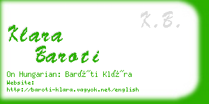 klara baroti business card
